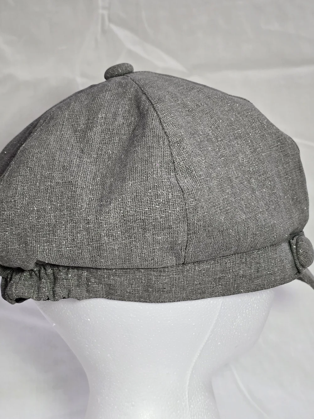 Disneyland Kids Gray & Silver Cotton Blend Newsboy Hat with Mickey Embroidery